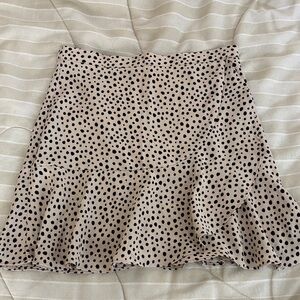 Miami Black and Cream Polka Dot A-Line Skirt
